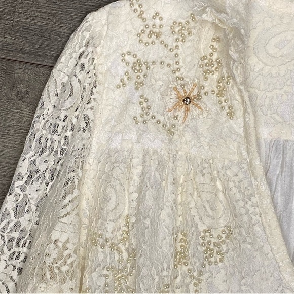 Verb By Pallavi Singhee Ivory Beaded Embroidered Top Size Small - Picture 11 of 13